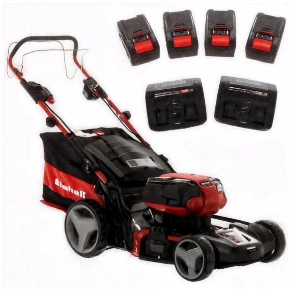 Tondeuse à gazon à batterie Einhell GE-CM 36/47 S HW Li - Tondeuse autotractée 47 cm - 4 X 4Ah