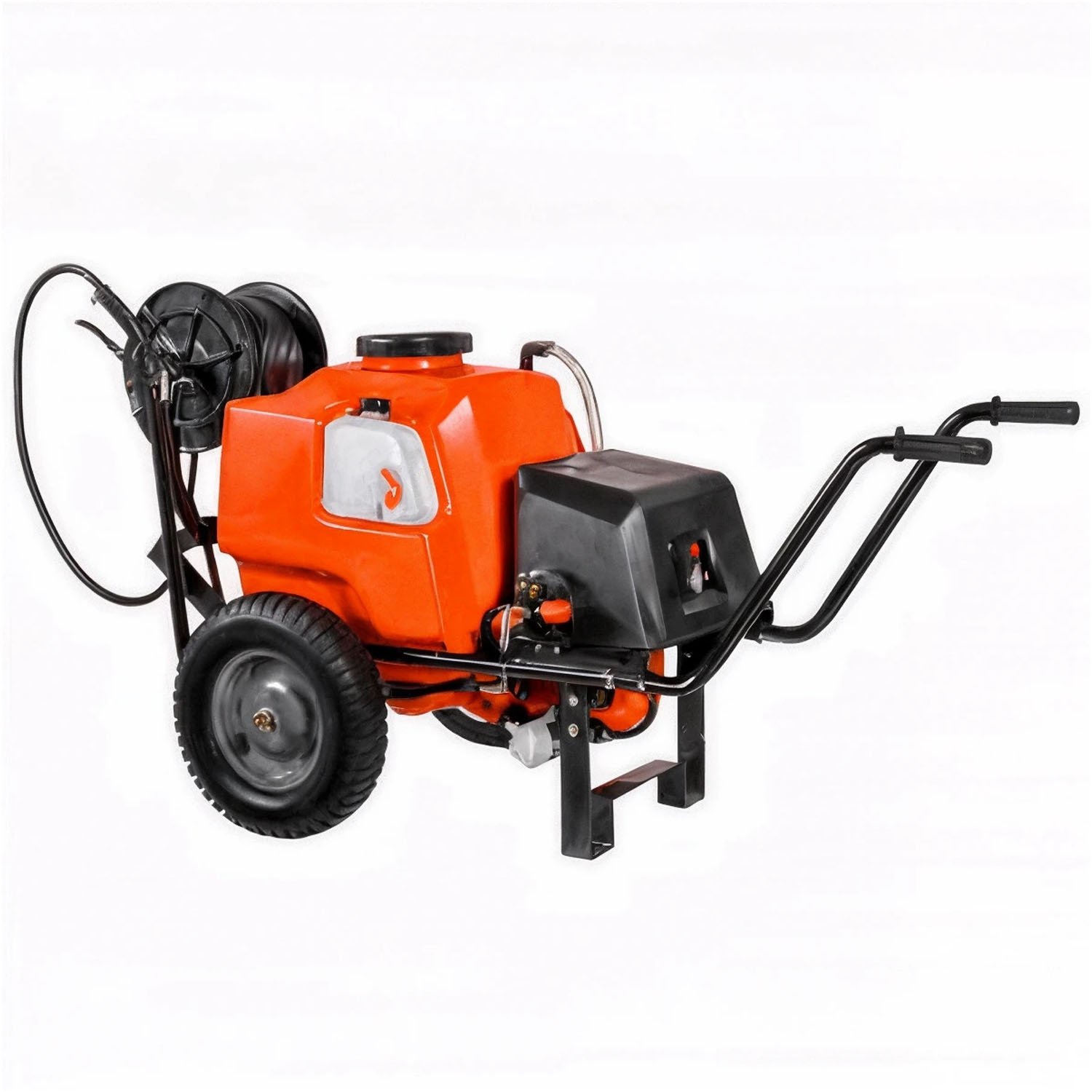 Pompe de pulvérisation à batterie Stocker 12V de 80 l art. 303 - Pompe de pulvérisation électrique sur chariot avec barre de pulvérisation et crochet d'attelage