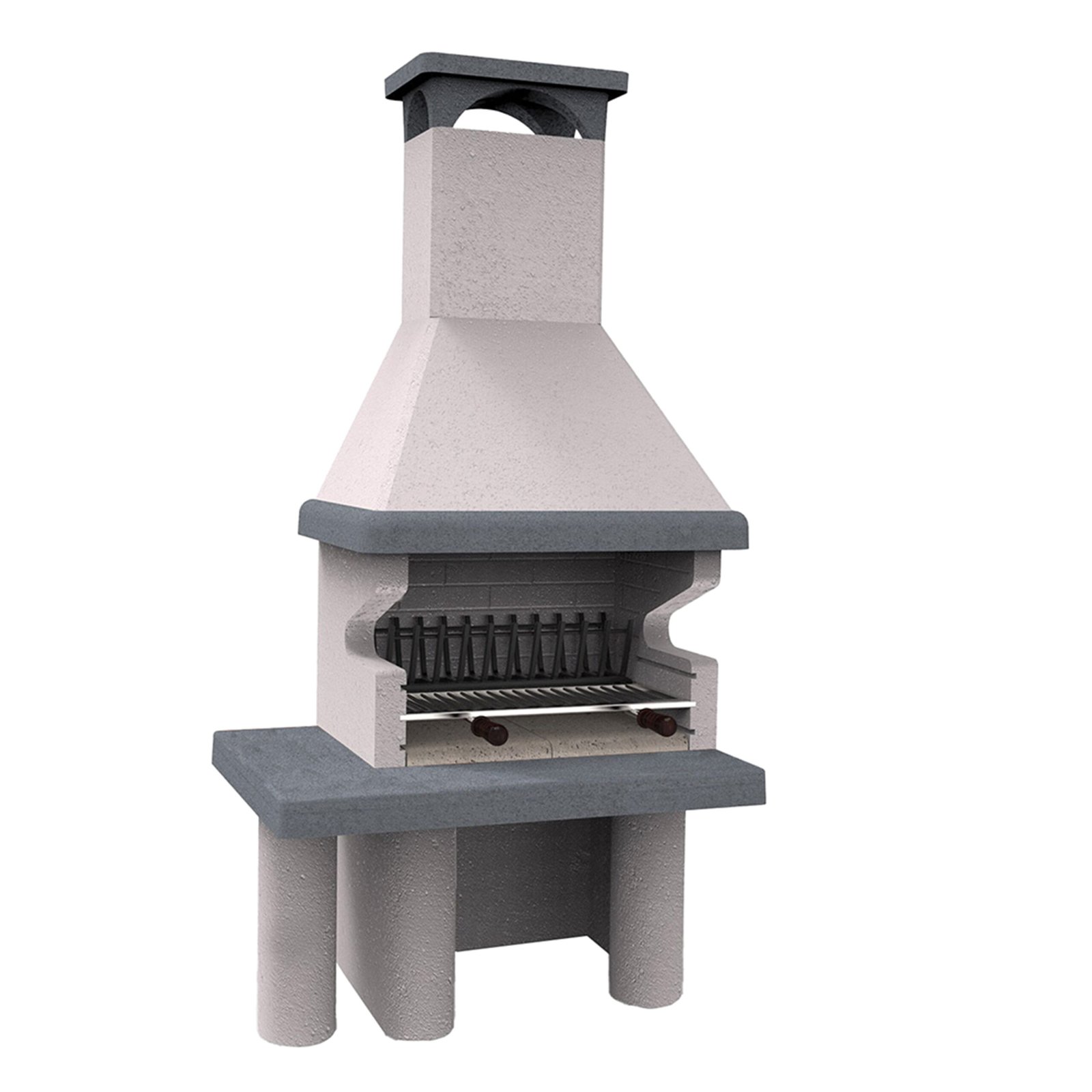 Edilmark Primavera L-barbecue-bois à et à charbon-en-maçonnerie